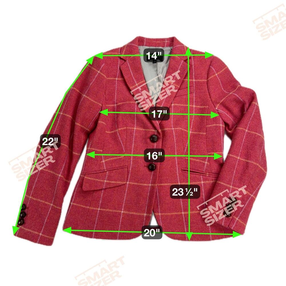 Talbots Aberdeen Shetland Wool Blend Blazer Pink Windowpane Size 4P - Picture 7 of 13